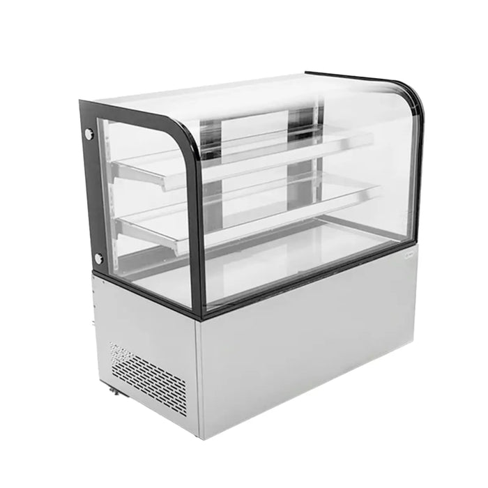 VITRINA REFRIGERADA DE PISO CON CRISTAL CURVO DE 150 CM DE FRENTE