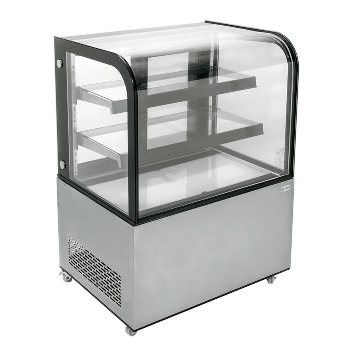 VITRINA REFRIGERADA DE PISO CON CRISTAL CURVO DE 90 CM DE FRENTE