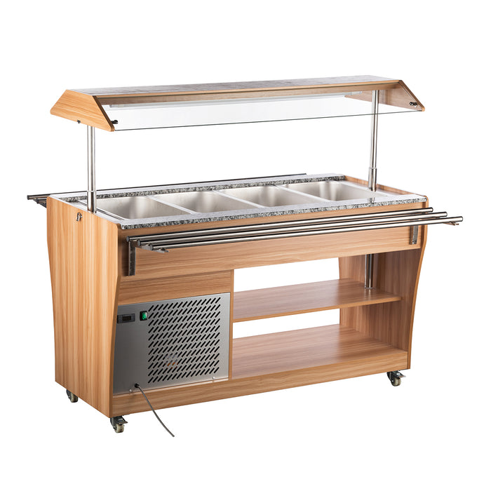 MESA BUFFETERA REFRIGERADA MÓVIL - 4 INSERTOS