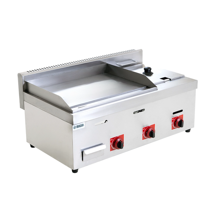 PLANCHA GRILL LISA CON FREIDORA A GAS