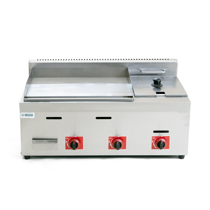 PLANCHA GRILL LISA CON FREIDORA A GAS