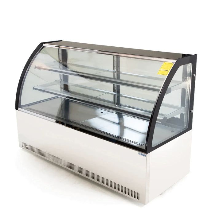 VITRINA REFRIGERADA DE PISO CON CRISTAL CURVO DE 180 CM DE FRENTE